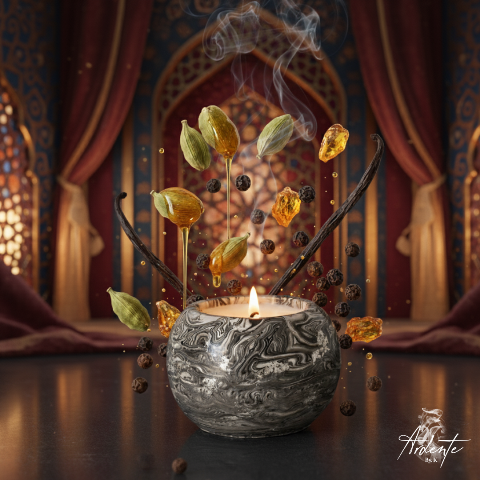 Bougie cire végétale parfum orientale épicé