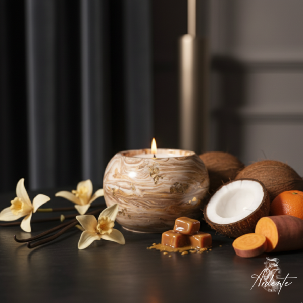 Bougie cire végétale parfum gourmand